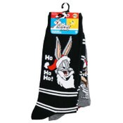 Wholesale - 2pk LOONEY TOONES HO HO HO SOCKS SIZE 10-13, UPC: 193159153694
